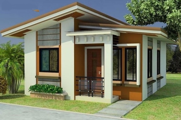 Mẫu nhà cấp 4 hiện đại, thu hút với hệ thống cửa kính cường lực khung nhựa đen nổi bật. Bên cạnh đó là kiểu mái lệch độc đáo.