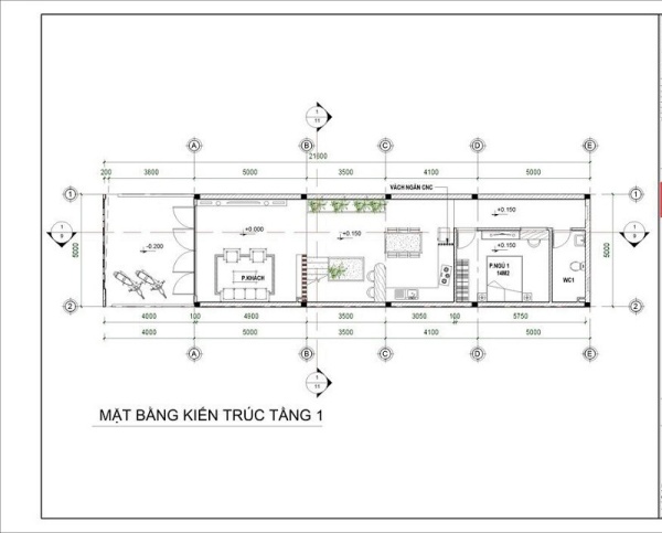 bản vẽ 2D tầng 1