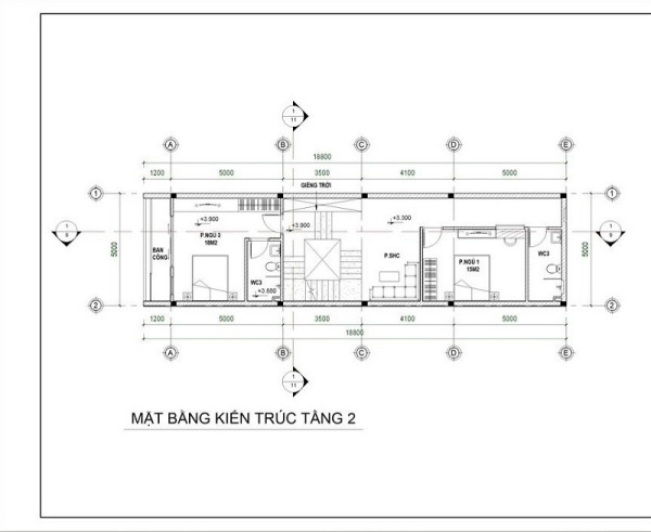 Bản vẽ 2D tầng 2